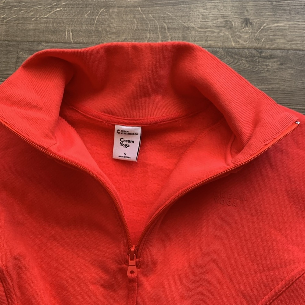 Vibrant Red Half-Zip Sweatshirt - Picture 7 of 11